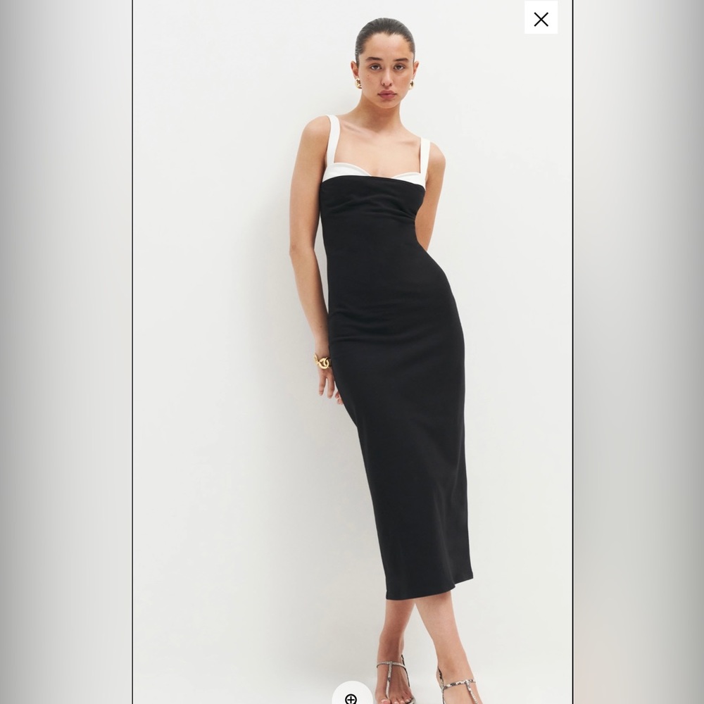Reformation black dress perfect for a black tie wedding